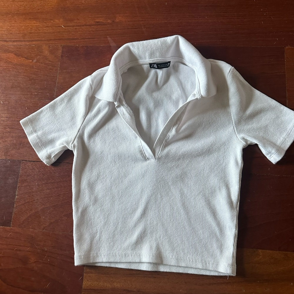 Zara Cropped White Top
